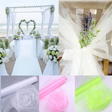 Materiais para festa de aniversário e eventos, decoração de casamento 66 com tecido de cristal de organza de 48cm x 5m 2024 - compre barato