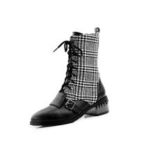 Большой размер 9, 10, 11-17, ботинки женская обувь ботильоны для женщин, Дамская обувь женские зимние ботинки с круглым носком 2024 - купить недорого