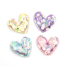 28Pcs 4.5*4.5cm Glitter Sequins Heart shape Padded Appliques for children's crafts headwear Clip Hat Decor Ornament  Accessoires 2024 - buy cheap