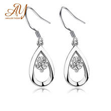 Anillos Yuzuk 925 Sterling Silver Cubic Zirconia CZ Long Drop Earrings For Women Korean Romantic Earrings Wedding Jewelry Gift 2024 - купить недорого