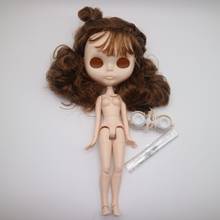 Boneca corpo cabelo couro cabeludo e olhos mech para personalização diy acessórios blyth nude boneca 2024 - compre barato