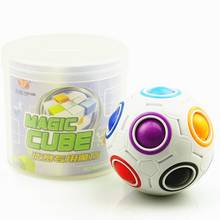 Yongjun cubo mágico criativo, quebra-cabeça rápido do arco-íris, bola de futebol, brinquedos educacionais para aprendizagem das crianças, brinquedos para meninos 2024 - compre barato