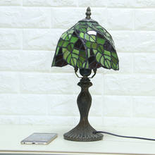 Lámpara de mesa Tiffany E27, luz de noche para dormitorio barroca, creativa, Retro, a la moda 2024 - compra barato