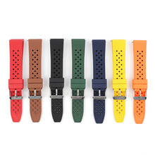 Quality Porous Breathable Fluoro Rubber Watch Strap 18mm 20mm 22mm Watchband Dustproof Wristband Quick Release Band 2024 - buy cheap
