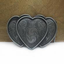 Buckleclub wholesale zinc alloy retro love heart belt buckle Luxurious cowboy jeans gift belt buckle FP-03668 pewter finish 2024 - buy cheap