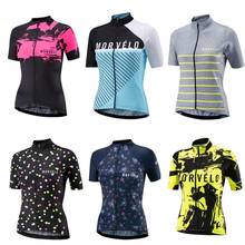 Morvelo das mulheres verão manga curta bicicleta camisa de ciclismo meninas estrada mtb bicicleta topos esportes ao ar livre ropa ciclismo roupas 2024 - compre barato