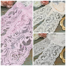 2 Meters 9CM Pink White Apricot High Quality Delicate Lace Trim Ribbon Free Shipping Elastic Embriodered Lace Trim Fabric 2024 - buy cheap