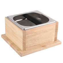 Coffee Knock Box Stainless Steel Coffee Ground Knock Container Bucket Box with Wooden Base for Coffee Shop Accessories 2024 - buy cheap