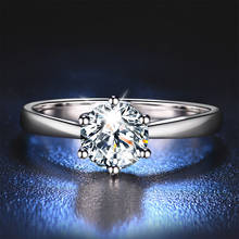 Anel de diamante para noivado e casamento, anel feminino de prata esterlina 925, ct, para presente, joia de festa, casamento 2024 - compre barato
