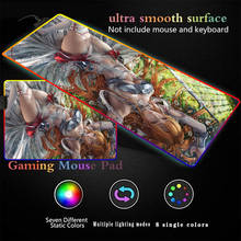 Mousepad com luz de led rgb, mouse pad usb com fio para jogos, arte online, com espada, 14 cores deslumbrantes para computador e pc 2024 - compre barato