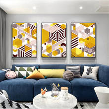 Geometry Abstract Poster Prints Modern Brown and Yellow Art Canvas Painting Geometric Wall Art Living Room Wall Pictures Decor 2024 - buy cheap