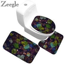 Zeegle 3 uds conjunto de alfombras de baño alfombra de baño antideslizante alfombra de baño alfombra para ducha 3D Printd cocina alfombra absorbente juego de alfombras de baño 2024 - compra barato