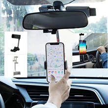 Car Phone Holder 360-degree Rotation Telescopic Mobile Phone Holder Rearview Mirror Front Seat Snap-on Phone Holder car Interior 2024 - buy cheap