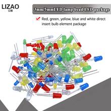 Free shipping 100PC/Lot 3MM 5MM Led Kit Mixed Color Red Green Yellow Blue White Light Emitting Diode 2024 - buy cheap