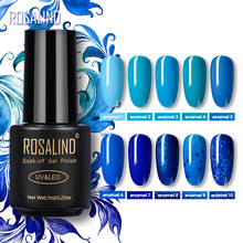 ROSALIND Эмаль Синий Цветной Гель-лак для ногтей полупостоянные гибридные лаки для ногтей грунтовка лампа для маникюра основа для дизайна ногтей 2024 - купить недорого