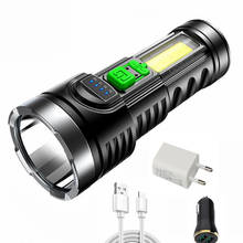 D2 Powerful 4 Modes Rechargeable USB Flashlight LED Torch with Built-in 18650 Battery Tactical Flashlight Waterproof Lantern 2024 - buy cheap