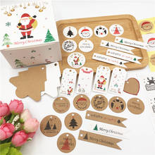 200PCS Kraft Cardboard xmas Gift Paper Card  Santa Claus Thank You Lables Beautiful Jewelry Price Tags 2024 - buy cheap