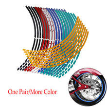 16 Strips 17"18" PVC Bike Wheel Rim Stickers Motorcycle Car Reflective Tire Tape Auto Decals Improving Driving Safety Decoration 2024 - buy cheap