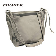 ELVASEK 2020 Новая женская Холщовая Сумка через плечо, сумка из холста для колледжа, большая вместительность, модная Холщовая Сумка, сумка из ткан... 2024 - купить недорого