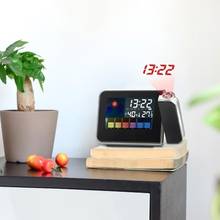 Digital led backlight display projeção despertador suporte temperatura umidade termômetro calendário tempo snooze y9j5 2024 - compre barato