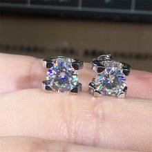 Vintage Fashion Round Stone Earrings White Crystal Zircon Stud Earrings For Women Girl Rose Gold Silver Color Engagement Earring 2024 - buy cheap