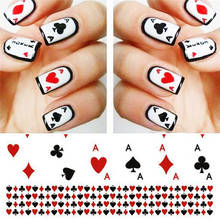 1 Sheet Poker Fashion Water Transfer Sticker Decals Playing Cards Design Tips Manicure Sliders for Nail Art Decoration BESTZ-252 2024 - buy cheap