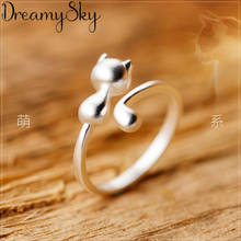 DreamySky Bijoux Boho Silver Color  Cat Rings for Women Lady Rings Fashion Party Statement Jewelry Wholesale 2024 - buy cheap