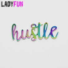 Hustle Word Script Charm Stainless Steel Charms High Polish Mirror Surface Pendant 20pcs/lot 2024 - buy cheap