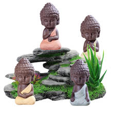 Ceramic Buddha Statue Aquarium Decoration Fish Tank Landscaping Shelter Monk Figurine Ornaments Decorative Marbles Backgrounds 2024 - buy cheap