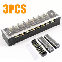 3pcs 600V 8 Positions Dual Rows Covered Barrier Screw Terminal Block Strip Electronic Circuit Distribution Terminal 2024 - buy cheap