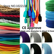 0.75mm*2 Core Electrical Copper Wire Vintage Twisted Fabric Cable Woven 2 Cord Textile Cable Pendant Lamp Cord Edison Lighting 2024 - buy cheap