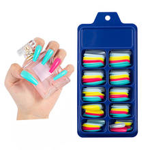 100 pçs/caixa falso caixão unhas bailarina unhas falsas forma plana unhas dicas da arte do prego natural limpar cobertura completa manicure dicas de unhas falsas 2024 - compre barato