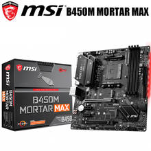 Placa mãe msi original nova soquete am4 amd b450 b450m mortar 4 64gb, pci-e 3.0 2024 - compre barato