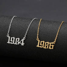 1PC Women Girls Personalized Stainless Steel Necklace Year Number Pendant Special Birth Date Christmas Gifts Birthday Jewelry 2024 - buy cheap