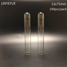 Tubo de ensaio de vidro para laboratório, tubo pequeno de vidro em formato de u para teste de fundo em u com 100 tamanhos 12x75mm 2024 - compre barato