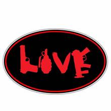 Dasasaru-pistola de amor, cuchillo, pegatina Ovalada para coche, pegatina impermeable, portátil, camión, accesorios de motocicleta, PVC,16cm * 10cm 2024 - compra barato