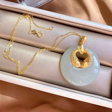 New Silver Inlaid Natural Hetian White Jade Pisces Pendant Necklace With Chinese Unique Sand gold craft women's brand jewelry 2024 - buy cheap