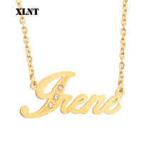 XLNT Irene Zircon Name Necklace Custom Name Letters Chain Necklaces  Men's Women  Jewelry with  Gold Silver  Chain 2024 - buy cheap