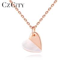 CZCITY-collar con colgante para mujer, de Plata de Ley 925 con forma de corazón, joyería fina romántica para citas, regalo de Navidad, bisutería SN-488 2024 - compra barato