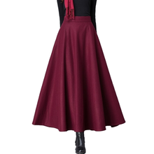 Autumn Winter Woolen Skirt Women Solid A-line Umbrella Skirt High Waist Pleated Long Skirt falda mujer 2024 - buy cheap