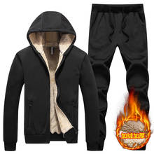 Newest 2020 Tracksuit Men Winter Mens Hoodie+Pants Fleece Thick Hooded Track Suit Casual Warm Men Set Plus Size 5XL 2024 - buy cheap