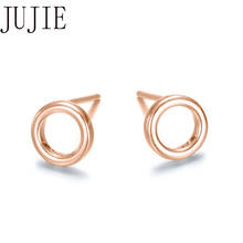 JUJIE 3 Color Simple Stainless Steel Stud Earrings For Women Donuts Earrings Fashion Circle Earrings wholesale 2024 - buy cheap