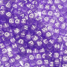 Wholesale Purple Mixed Letter Acrylic Beads 6*6mm Square Alphabet Spacer Beads For Jewelry Making Diy Bracelet Necklace 2024 - buy cheap