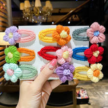 New Children Cute Colors Knitting Hollow Flower Ornament Hair Clips Girls Lovely Sweet Barrettes Hairpins Kids Hair Accessories 2024 - buy cheap