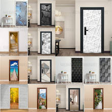 Porta 3d decoração papel de parede design moderno porta adesivo auto-adesivo à prova d3d água cartaz casa renovação mural decalque para o quarto 2024 - compre barato