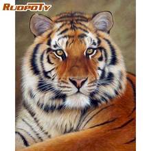 RUOPOTY Frame  Diy Painting By Numbers Tigers Animals Paint By Numbers Acrylic Canvas Painting Handpainted Drawing Art 2024 - buy cheap
