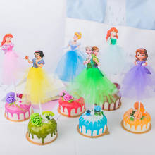 Decoración de dibujos animados para fiesta de cumpleaños de princesas, 1 unidad, decoración para pastel de magdalenas para niñas, suministros para pastel de fiesta de cumpleaños y Baby Shower 2024 - compra barato