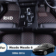 Alfombrillas personalizadas RHD para coche Mazda 6, 2016, 2015, 2014, 2013, 2012, 2011, 2010, 2009, 2008, 2007, 2006, accesorios para interiores, alfombra 2024 - compra barato