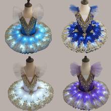 Led Ballet Tutu Light Swan Lake Ballerina Pancake Tutu Girl Women Adult Child Ballet Dress Kids Ballet Dance Costumes Tutu Led 2024 - buy cheap