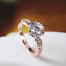 France Exquisite Rhinestone Ring Fashion Women AAA Zirconia Rose Gold Plated Opening Ring Charm Women Wedding Party Jewelry 2024 - buy cheap